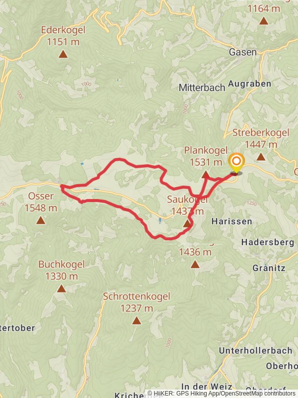Siebenkögel Loop from Sommeralm mobile static map