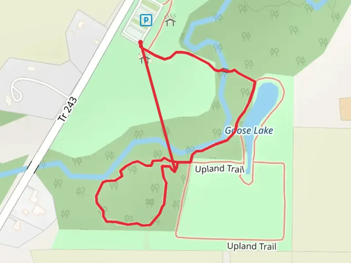 An image depicting the trail Aeraland Park and its surrounding area.