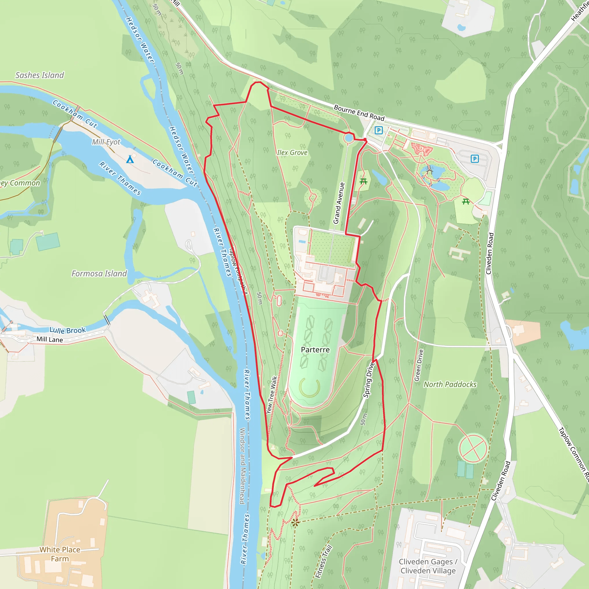 Cliveden House Loop mobile static map