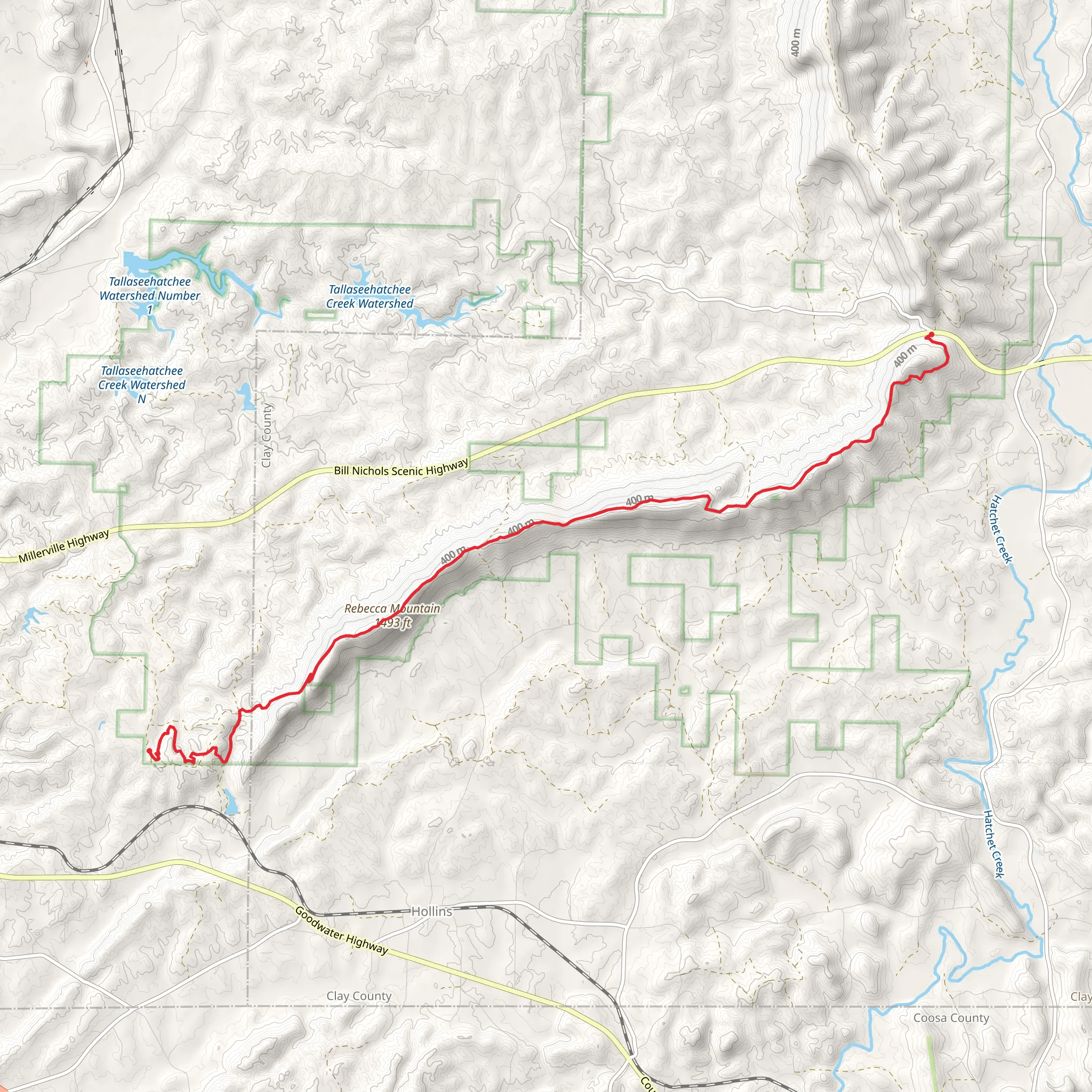 Pinhoti Trail - Rebecca Mountain - Bulls Gap mobile static map