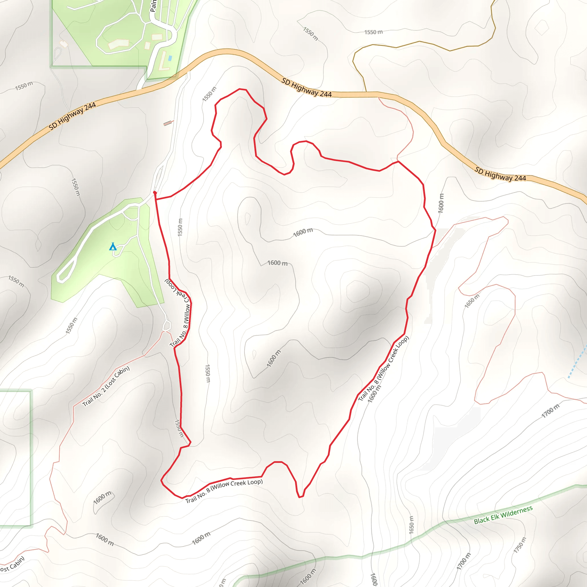 Willow Creek Loop Trail mobile static map