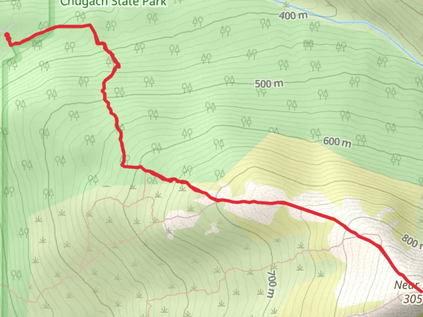 An image depicting the trail Near Point from Basher Drive and its surrounding area.