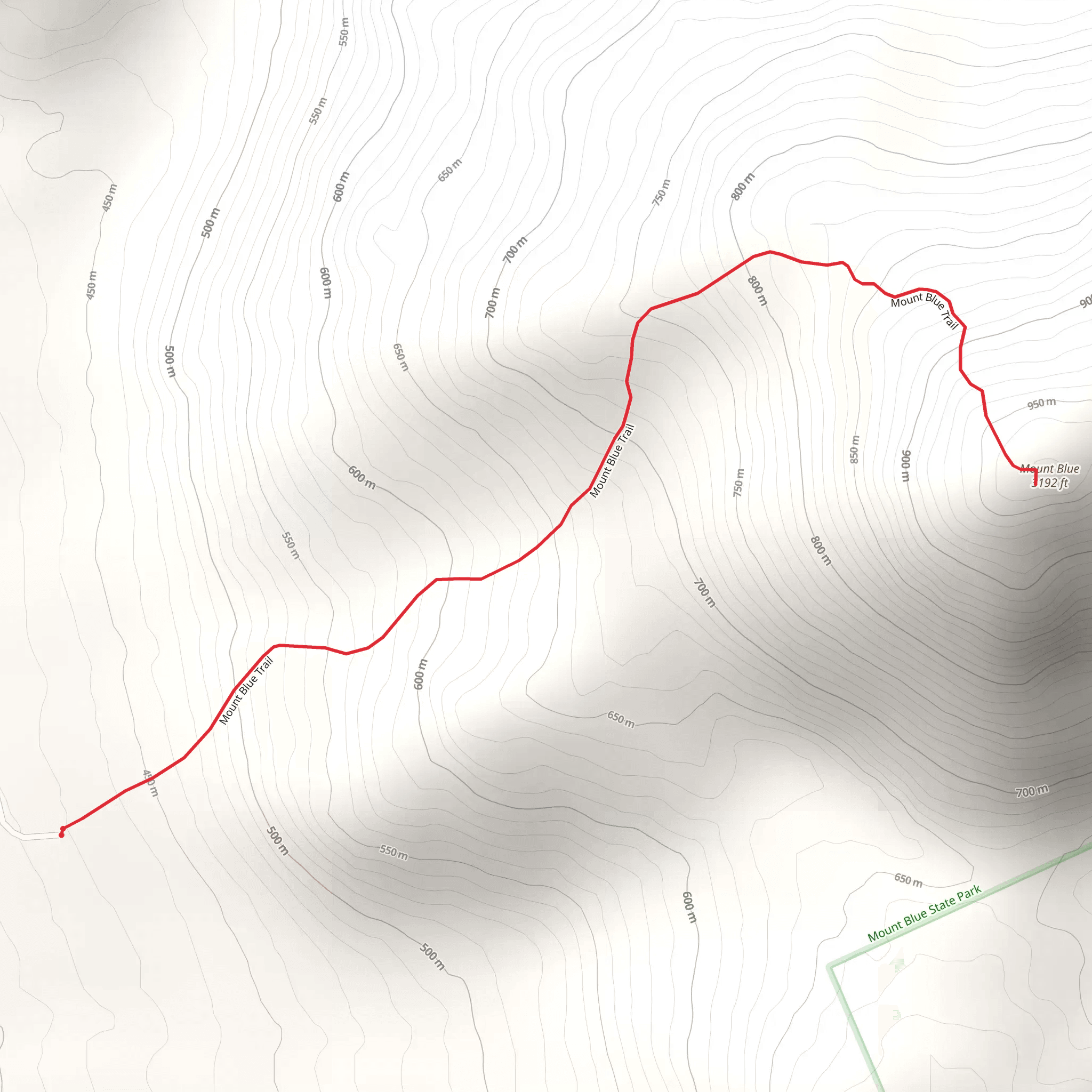 Mount Blue Trail mobile static map