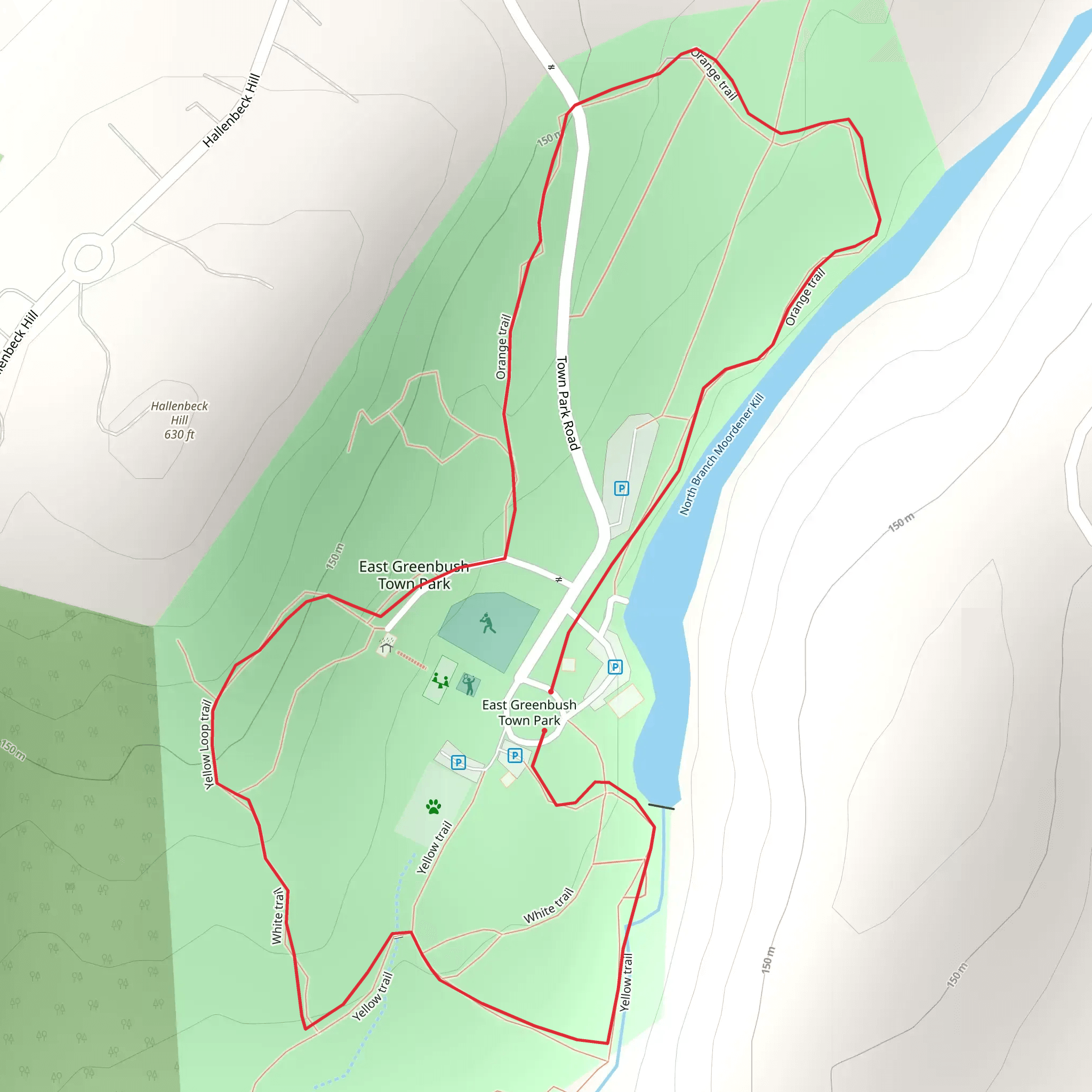 North Branch Moordener Kill Loop - East Greenbush Town Park mobile static map