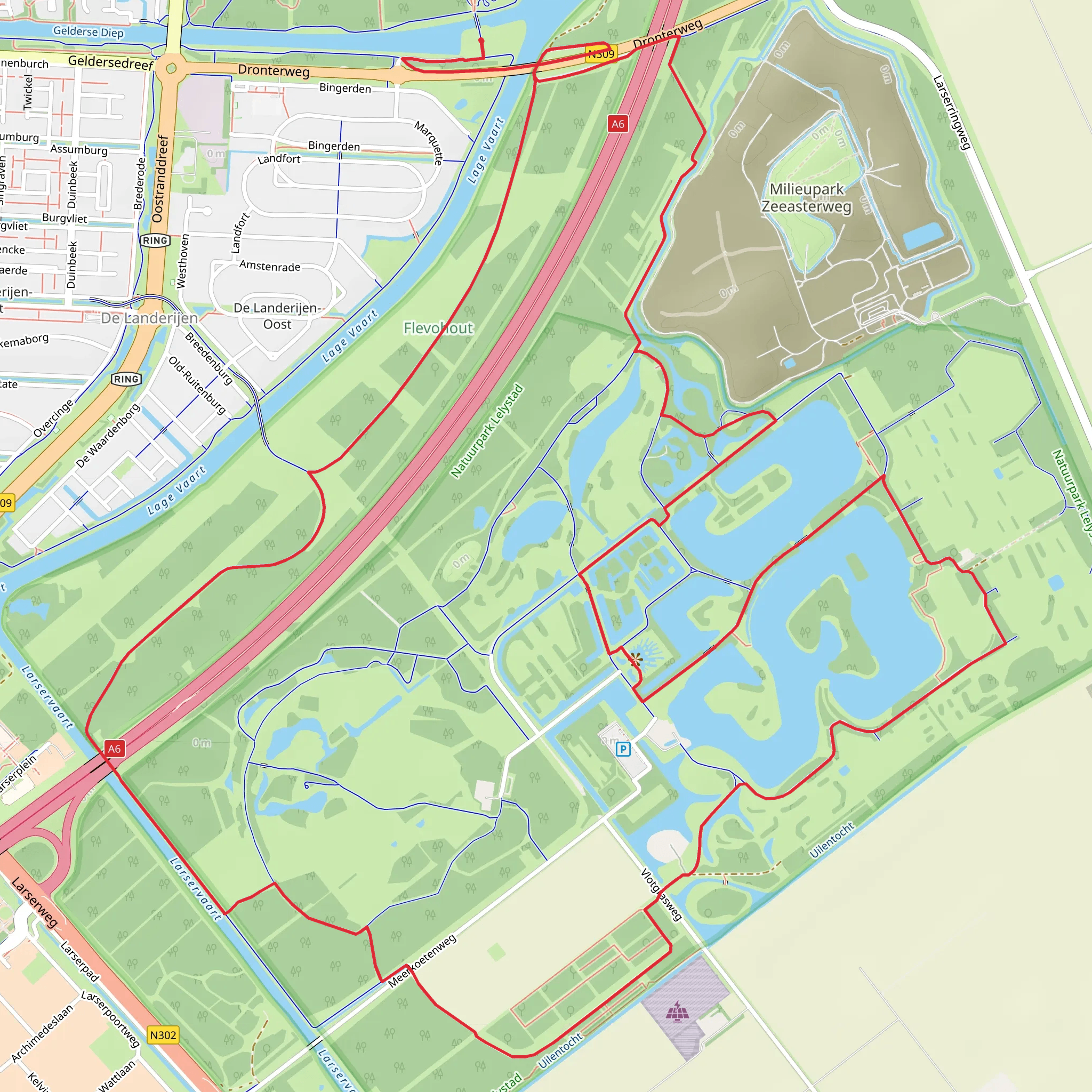 Natuurpark Lelystad Loop mobile static map