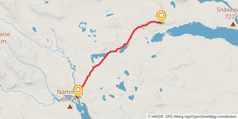 Kungsleden North stage 11 Map