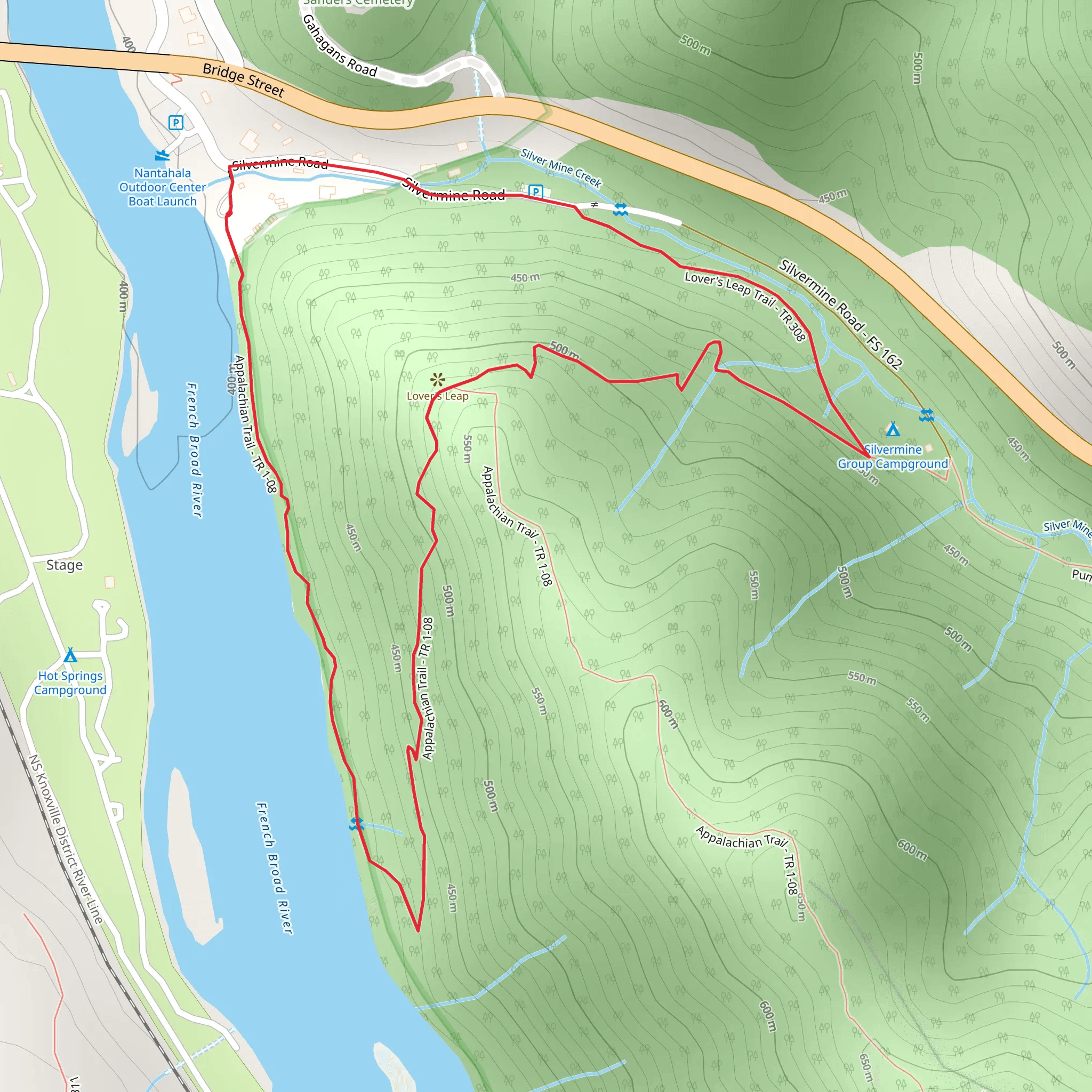 Appalachian Trail and Lover's Leap Trail Loop mobile static map