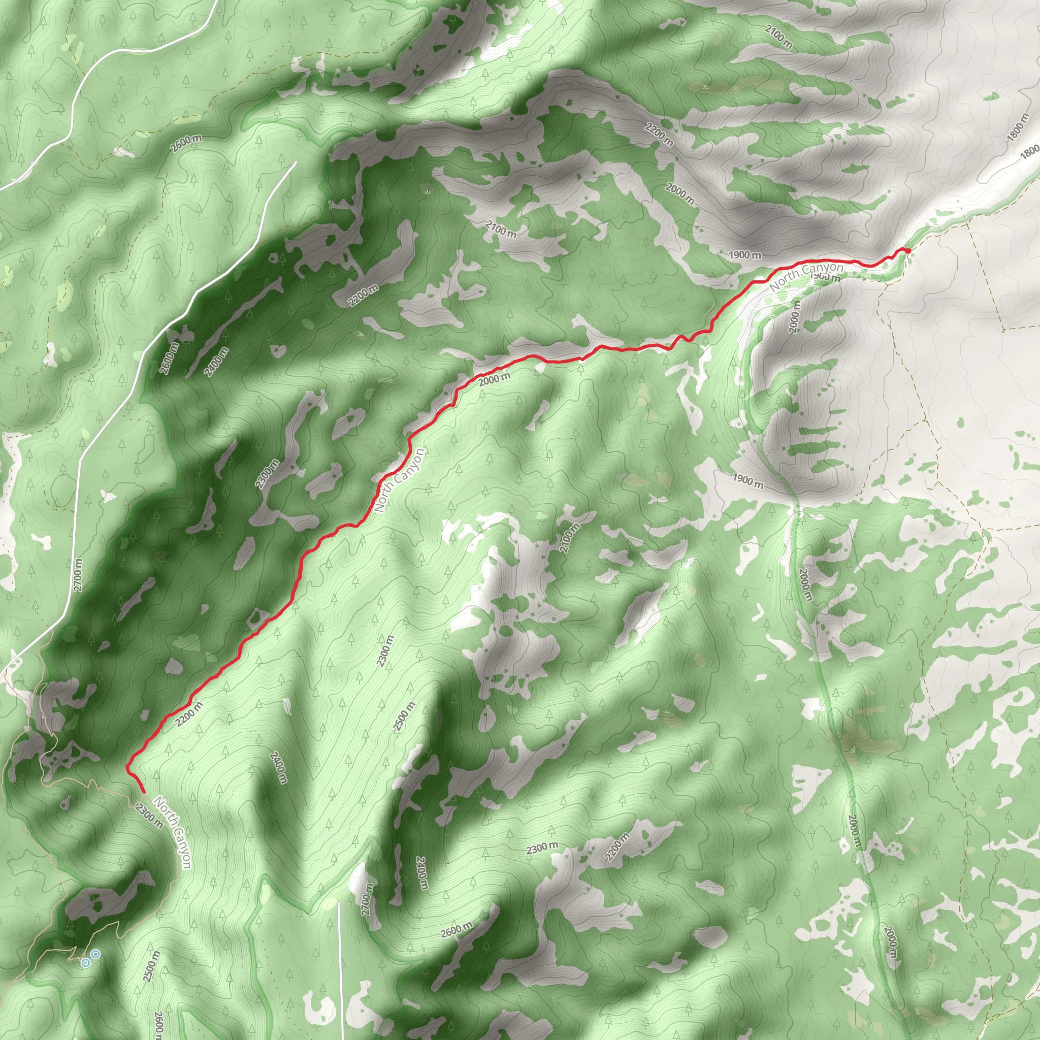 North Canyon Trail mobile static map