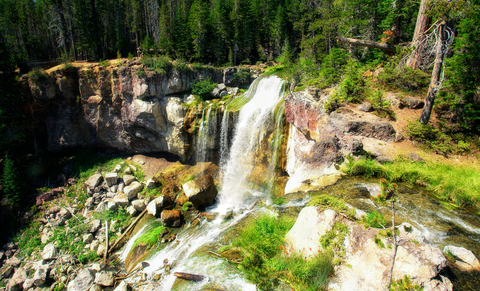 An image depicting the trail Lower Paulina Falls View Trail and its surrounding area.