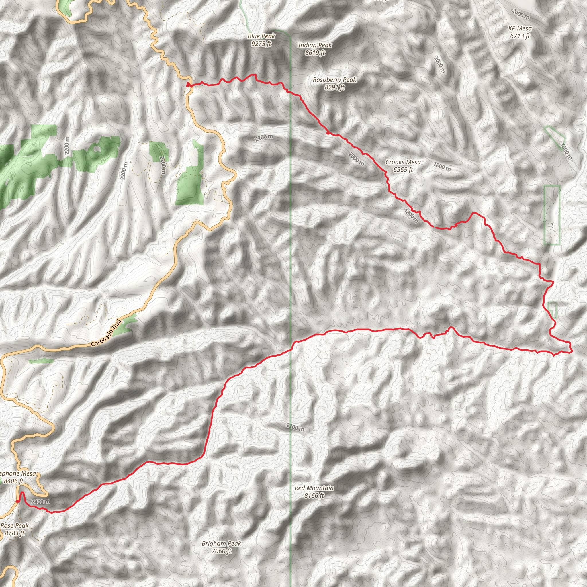 Strayhorse Trail and Raspberry Trail mobile static map
