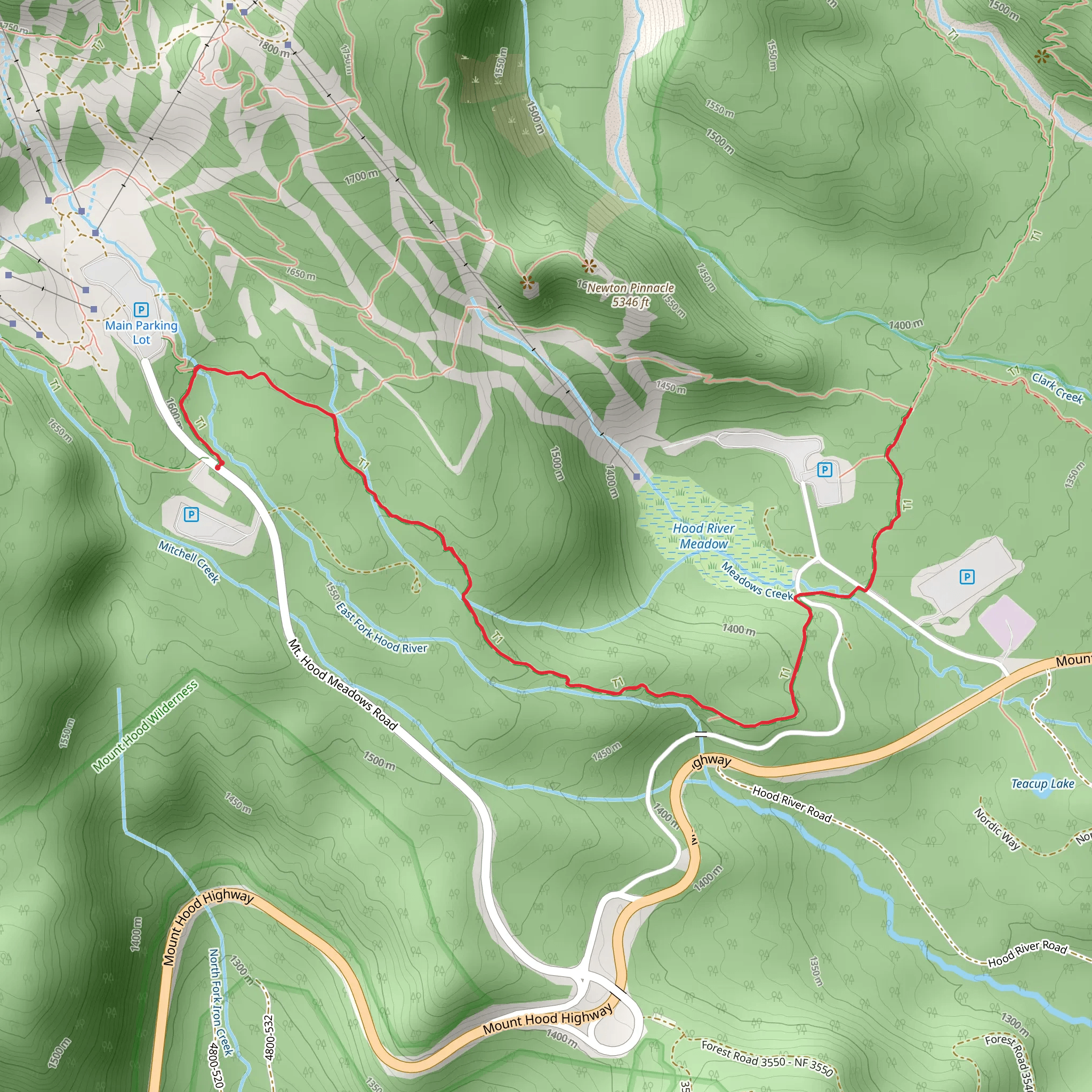 Sahalie Falls via Umbrella Falls Trail mobile static map