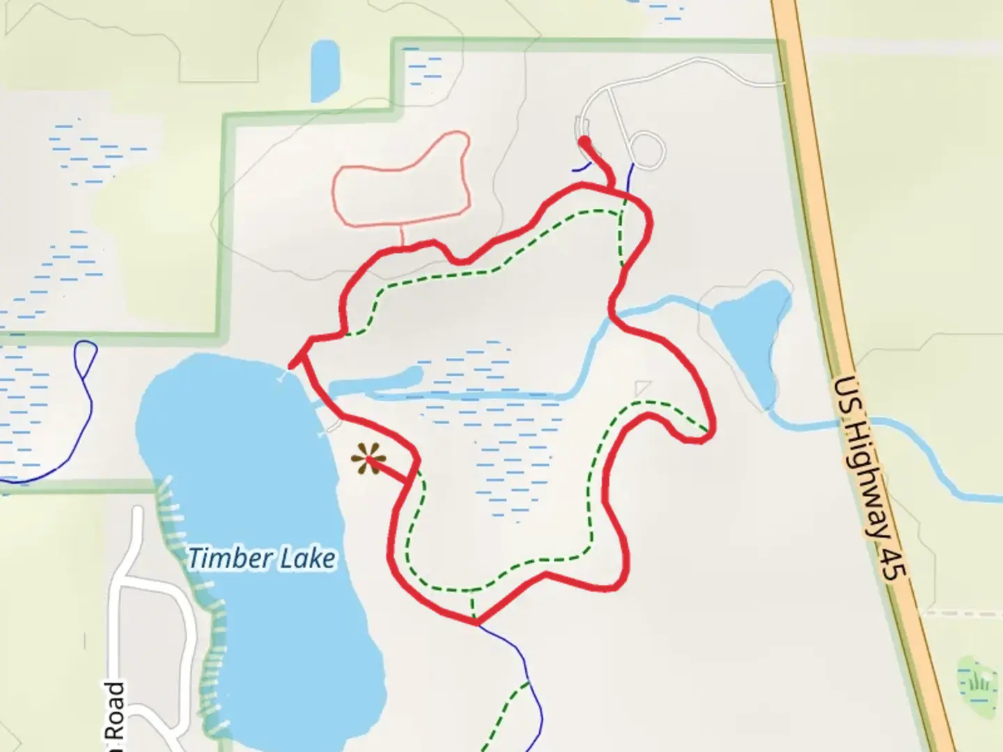 An image depicting the trail Raven Glen Preserve Loop Trail and its surrounding area.