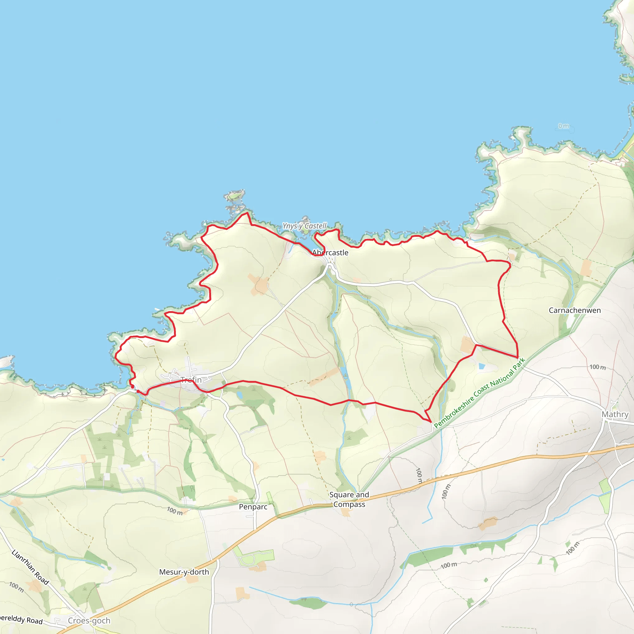 Abercastle Circular from Trefin mobile static map