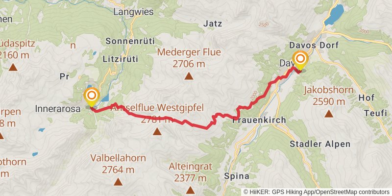 Walserweg stage 14 Map