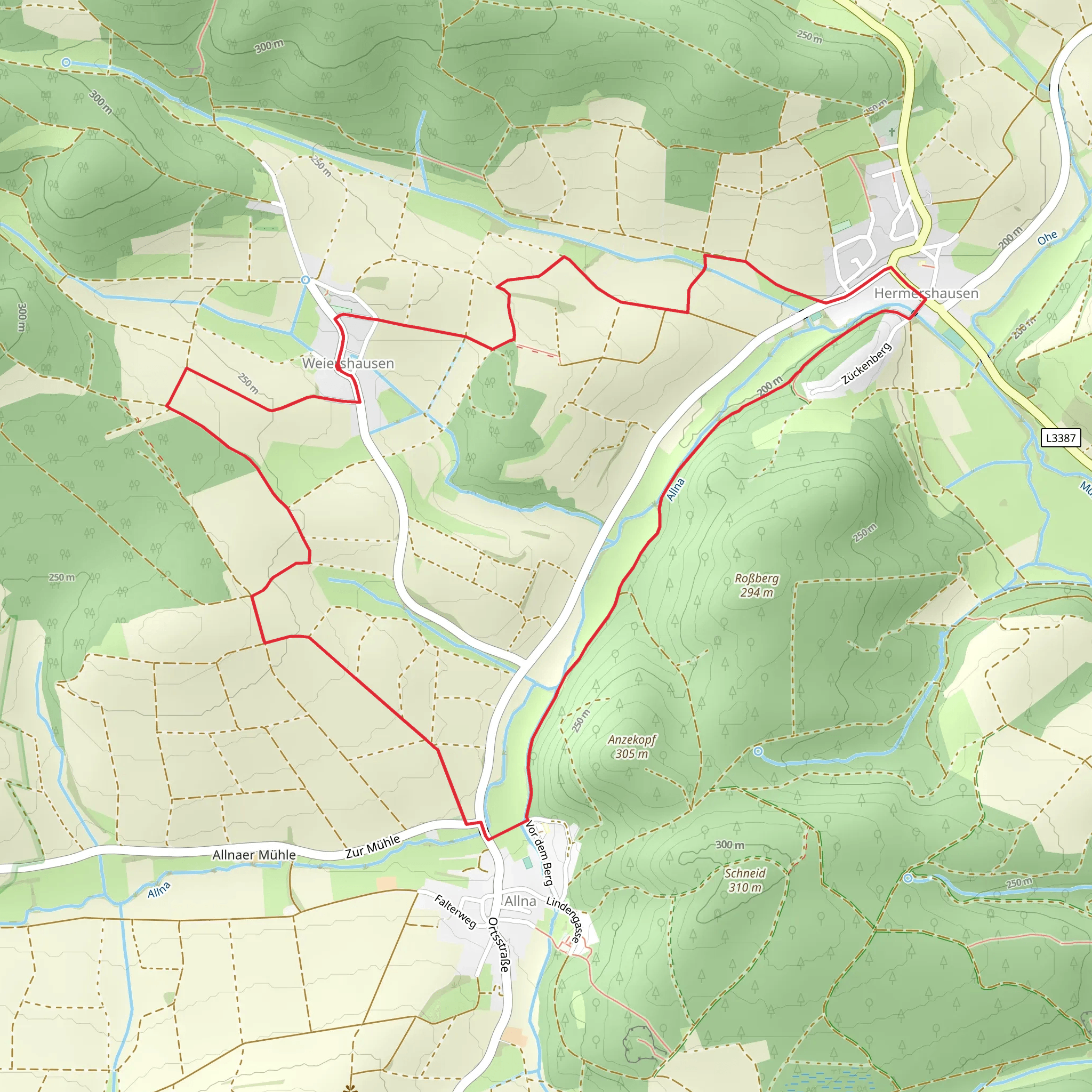Allna from Weiershausen mobile static map