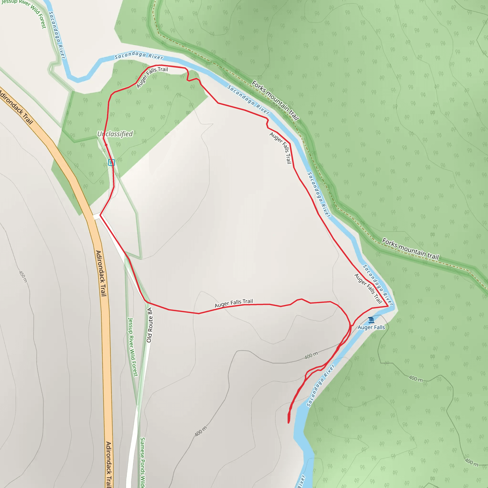 Sacandaga River Loop from Adirondack Trail mobile static map