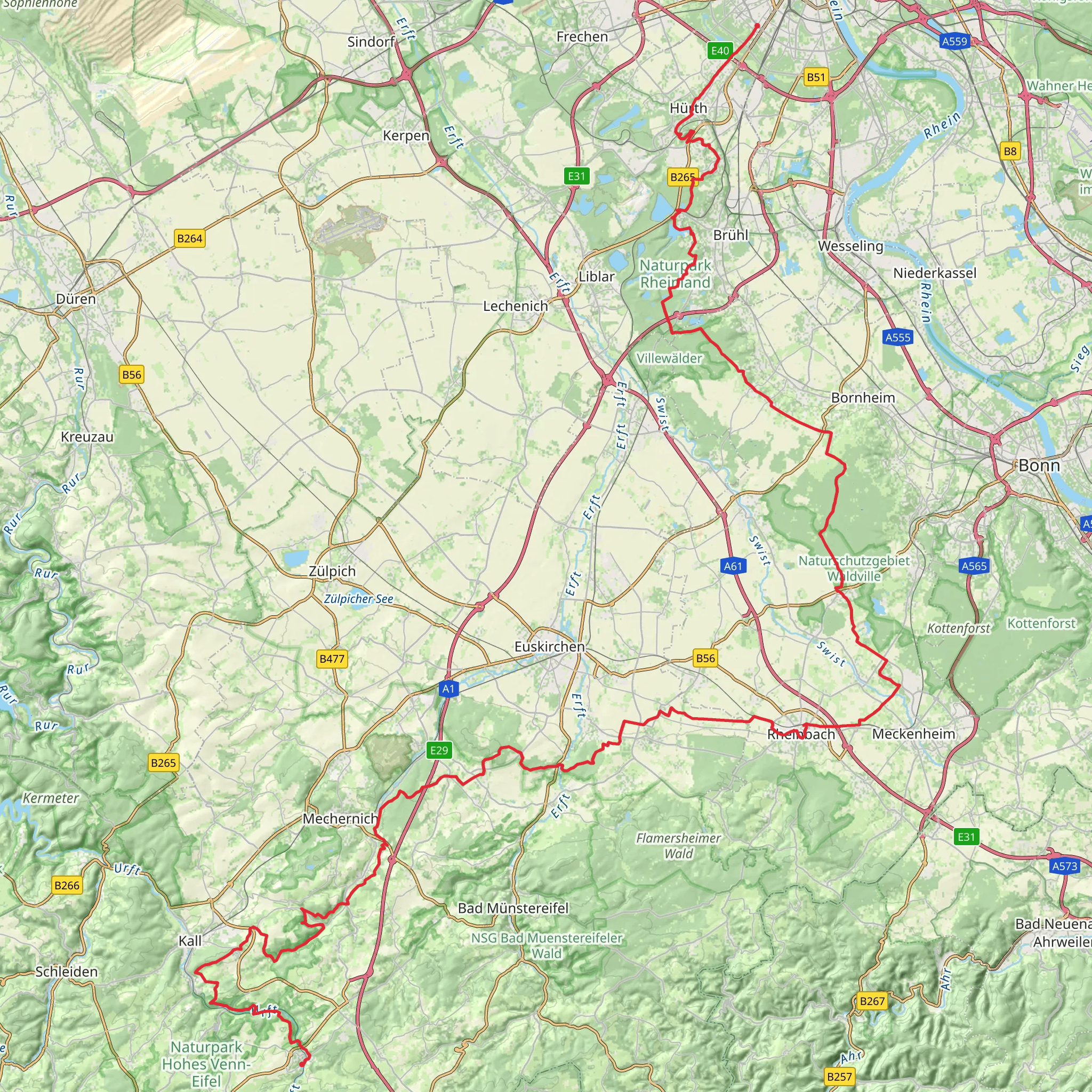 Römerkanal-Wanderweg mobile static map