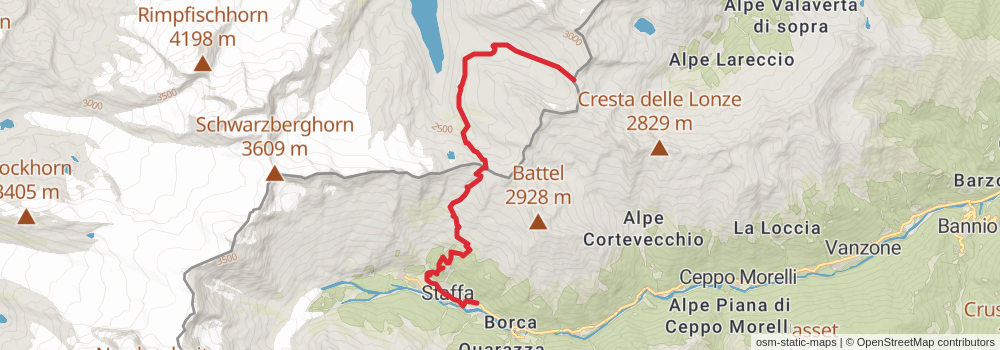 Sentiero Italia - Alps Section stage 124 Map