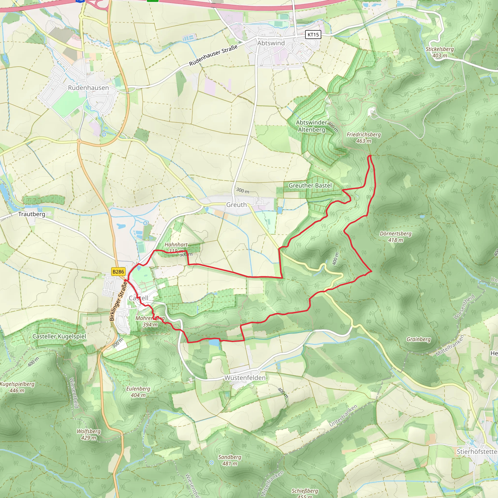 Traenksee via Traum Runde Castell mobile static map
