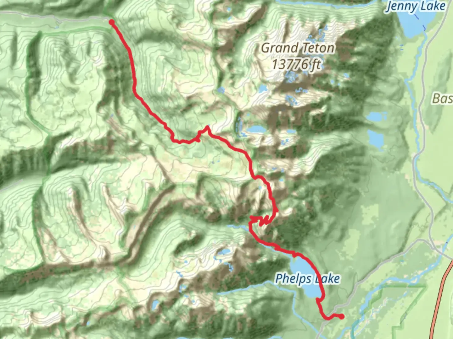 An image depicting the trail Alaska Basin Trail and Phelps Lake Trail and its surrounding area.