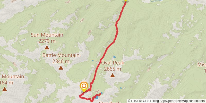 Oval Lakes via Eagle Creek Trail stage 3 Map