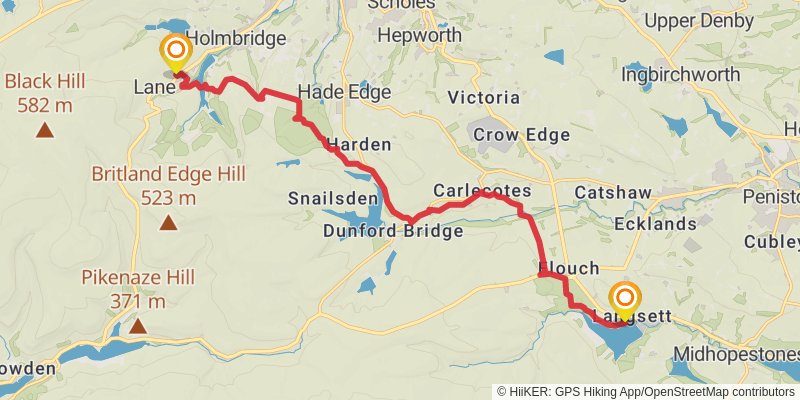 Dark Peak Boundary Walk stage 5 Map