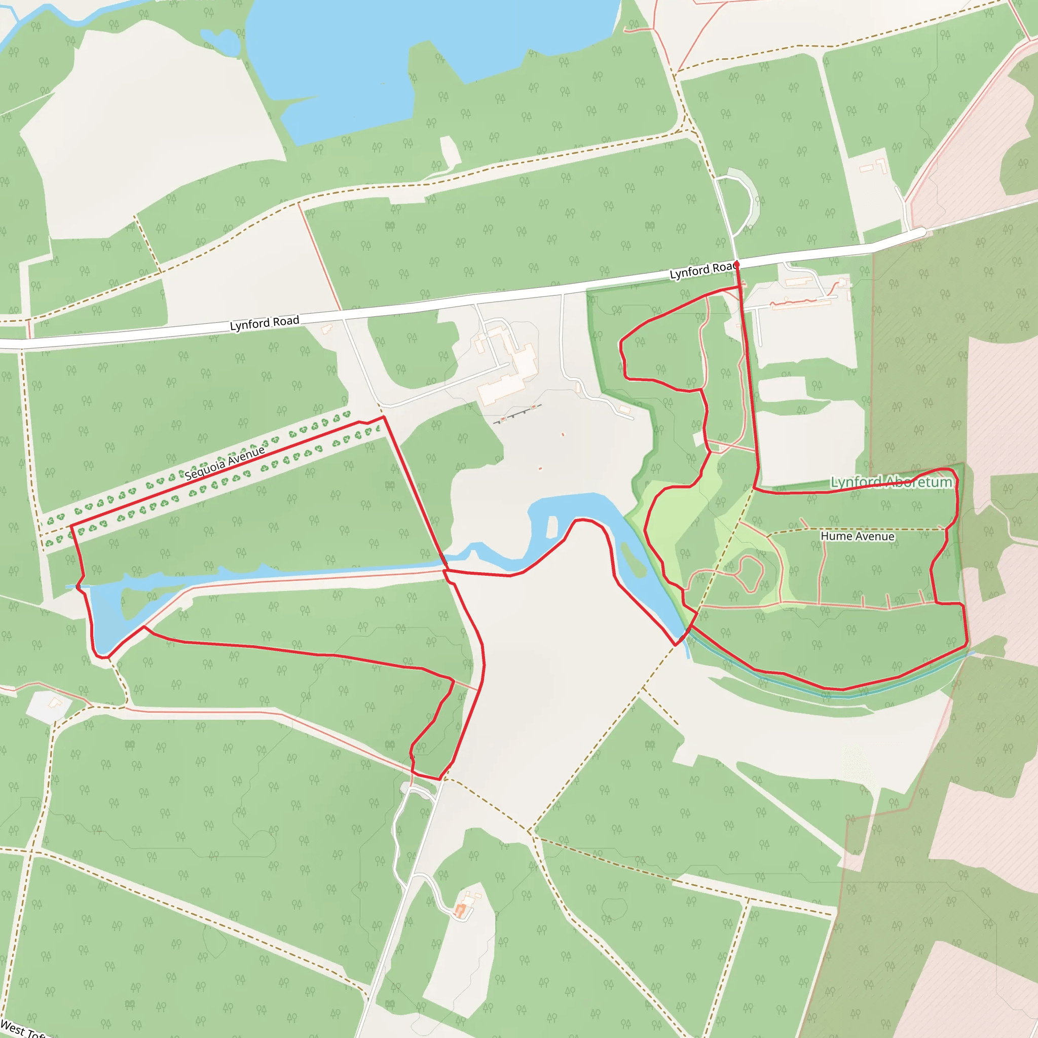 Lynford Arboretum and Blue Walk mobile static map