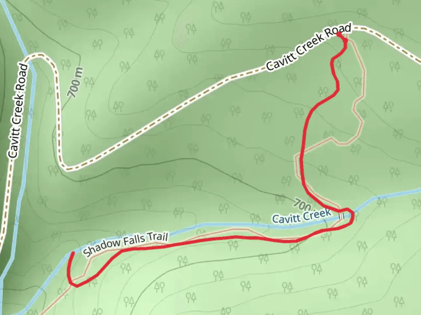An image depicting the trail Shadow Falls Trail and its surrounding area.