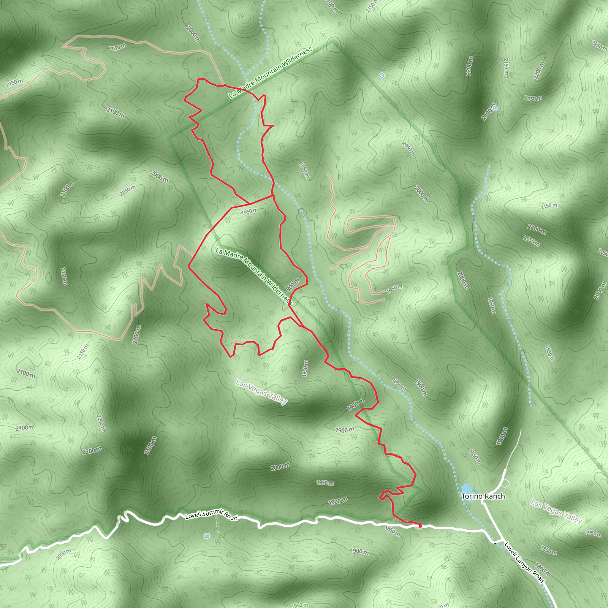 Lovell Canyon - Schaefer Spring Loop Trail mobile static map