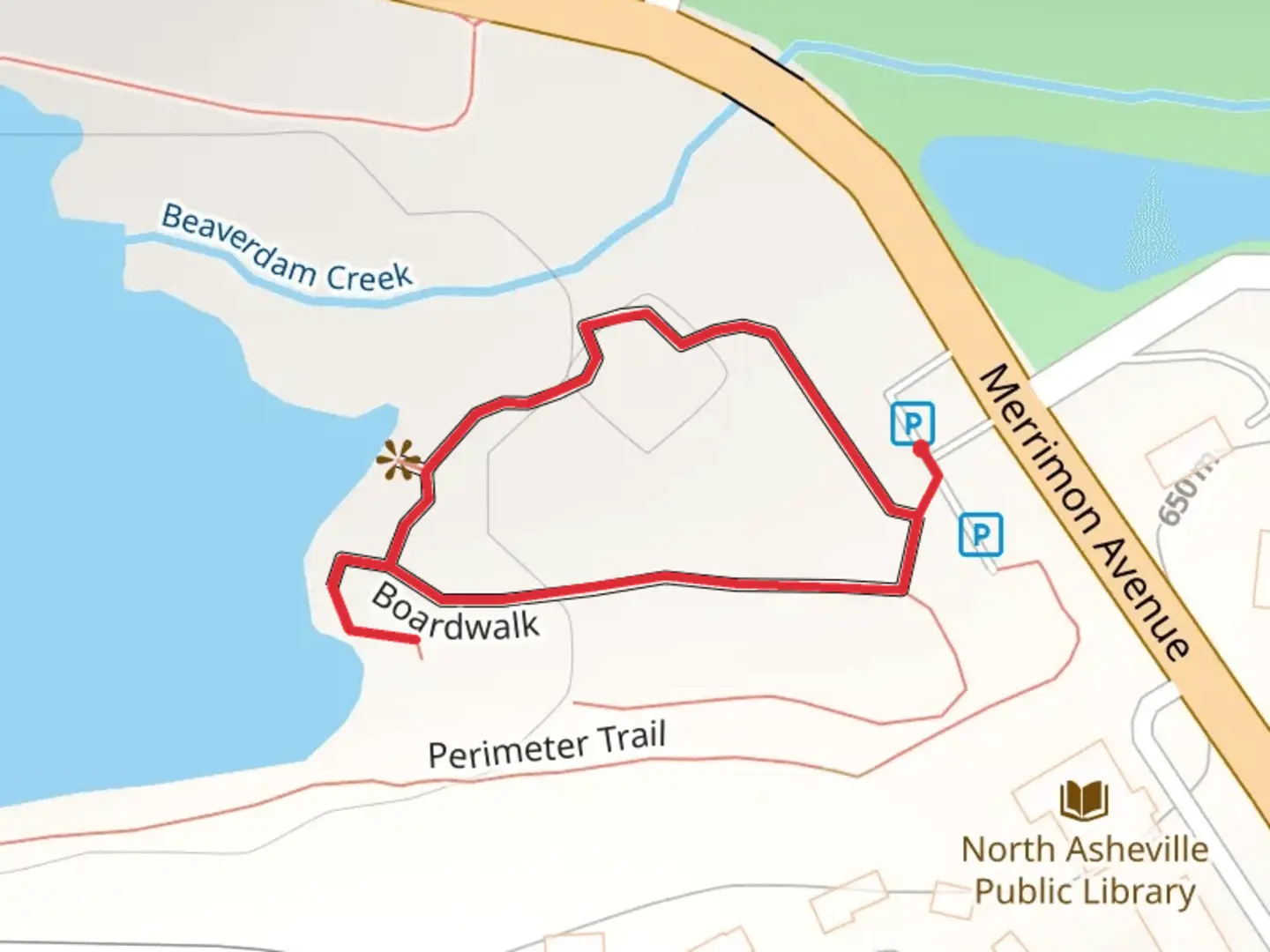 An image depicting the trail Boardwalk Loop and its surrounding area.