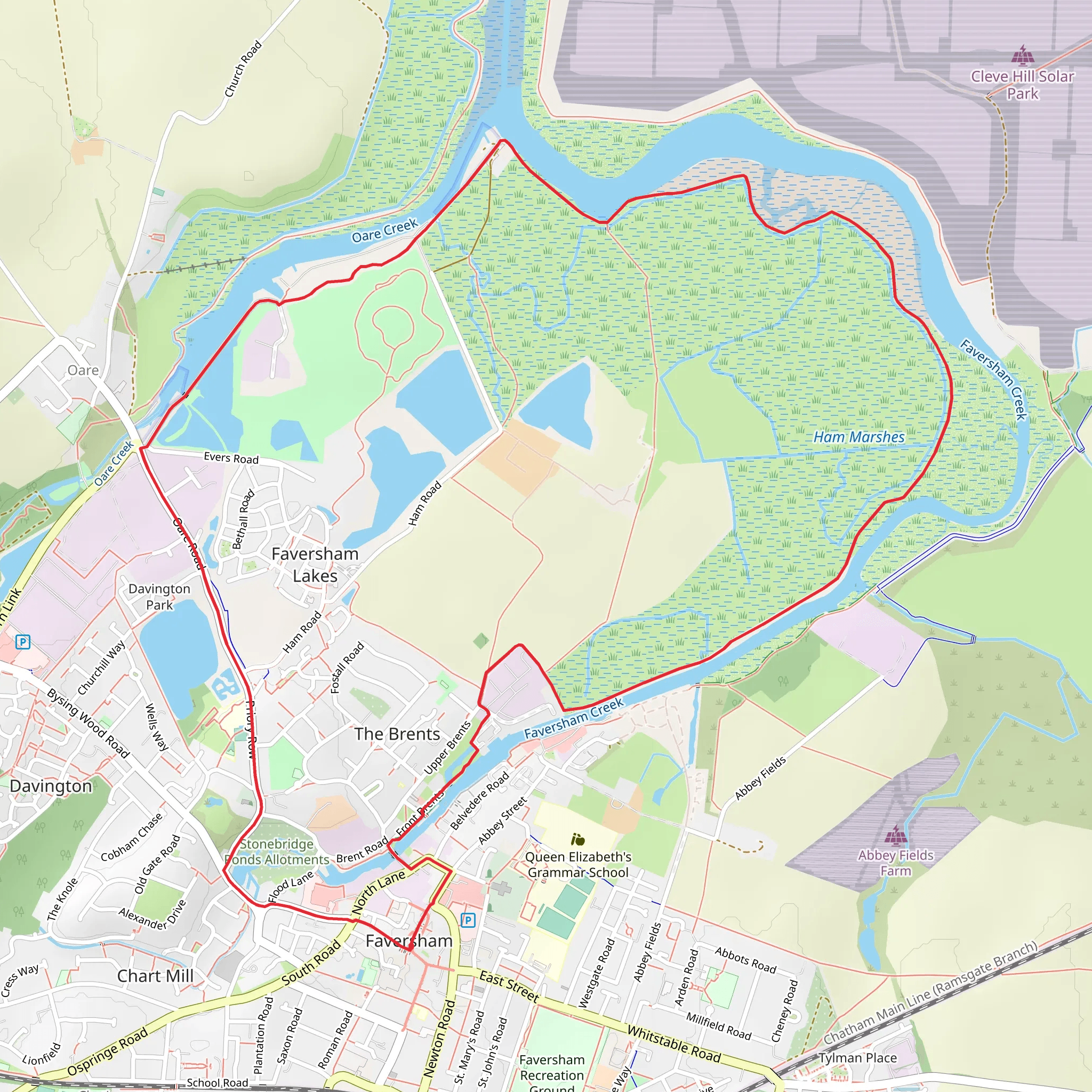 Saxon Shore Way and Swale Heritage Trail mobile static map