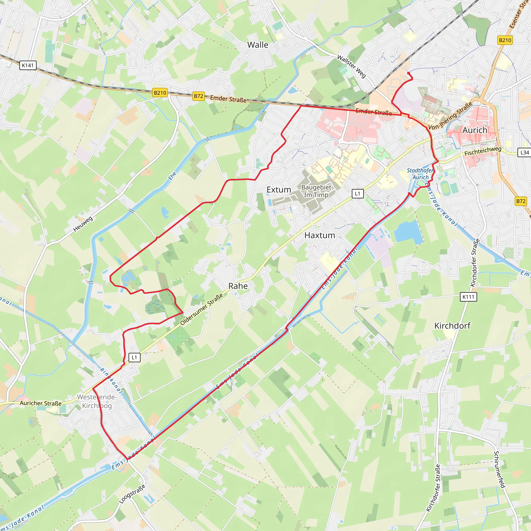 Aurich - Ems-Jade Weg mobile static map