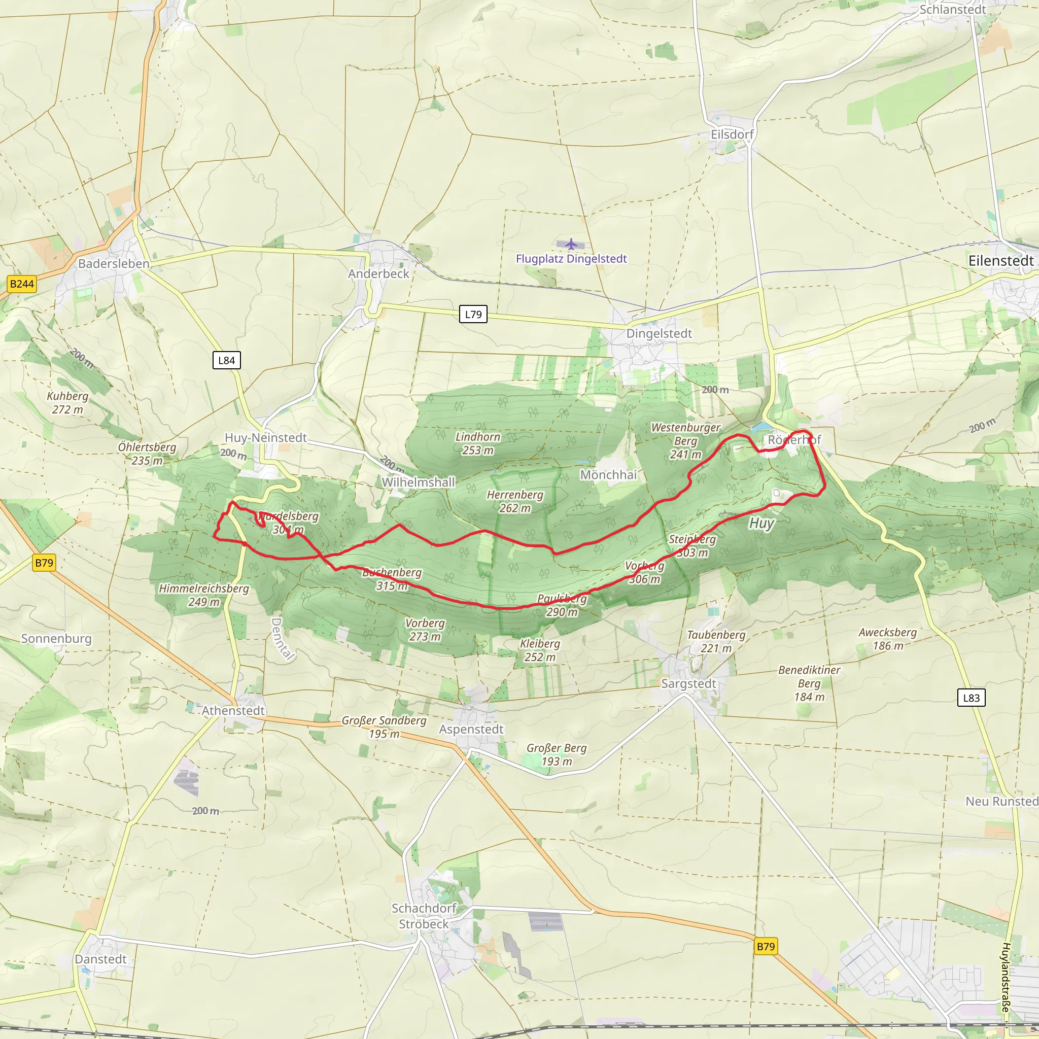 Herrenberg und Vorberg im Huy Loop mobile static map