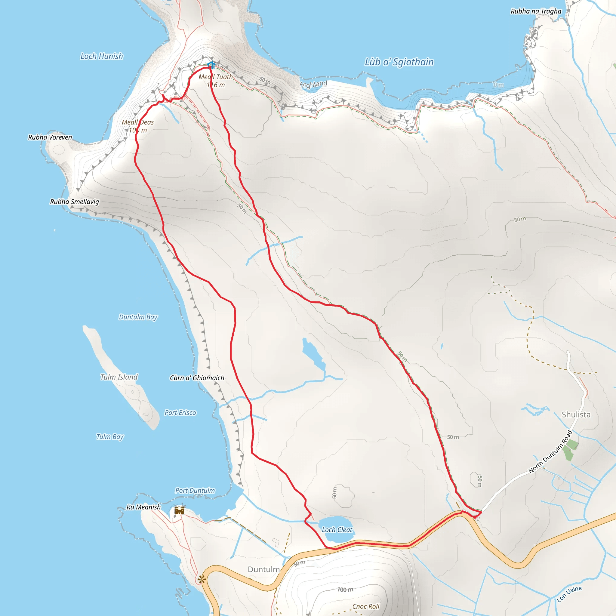 Meall Tuath and Meall Deas Loop mobile static map