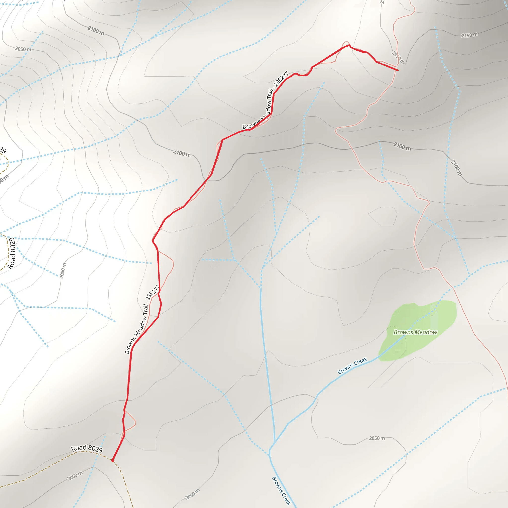 Browns Meadow Trail mobile static map