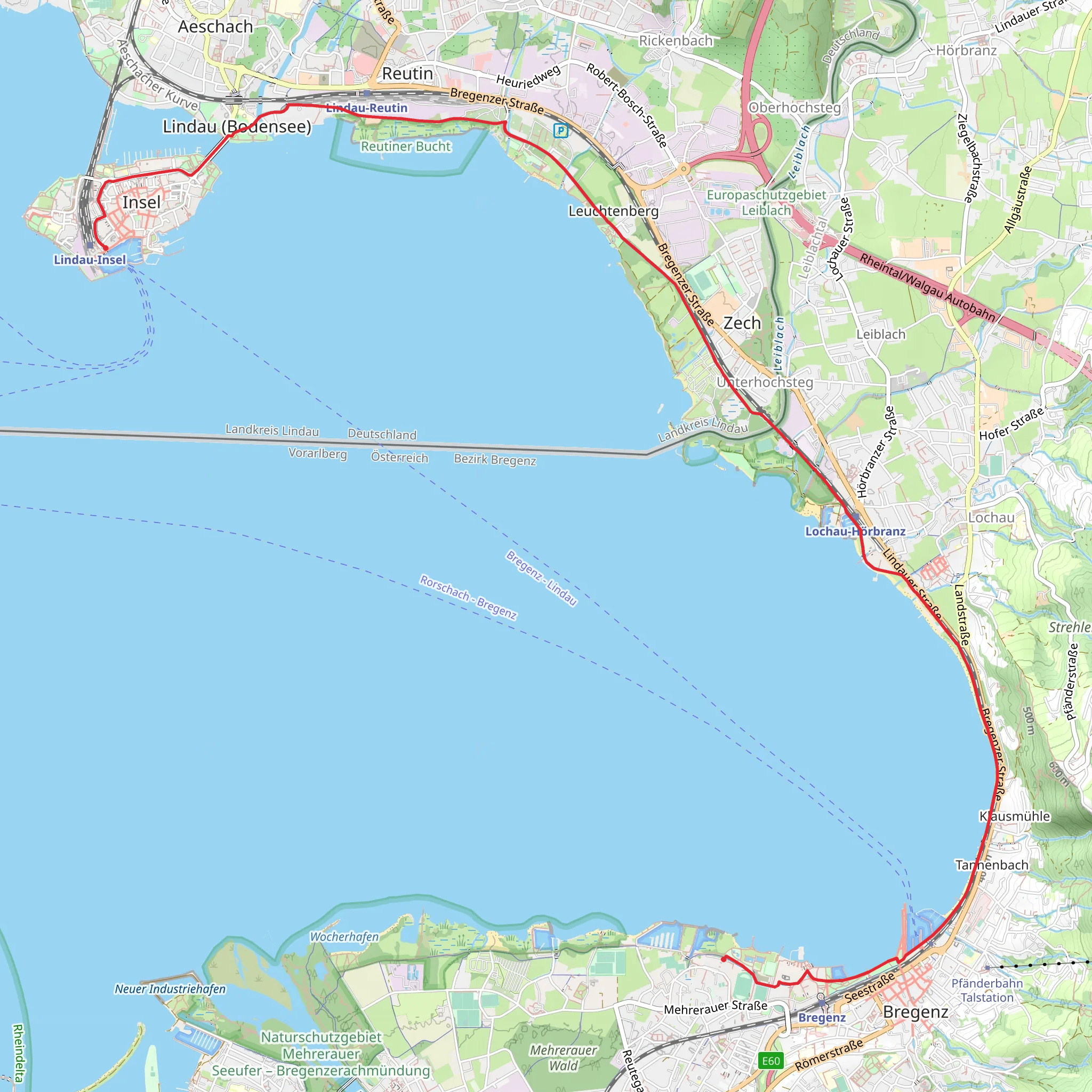 Lindau to Bregenz Scenic Walk mobile static map