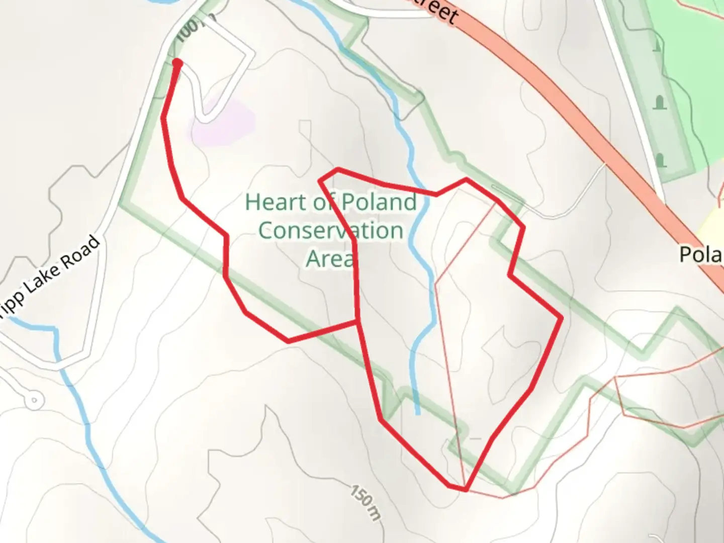 An image depicting the trail Heart of Poland Conservation Area Loop and its surrounding area.