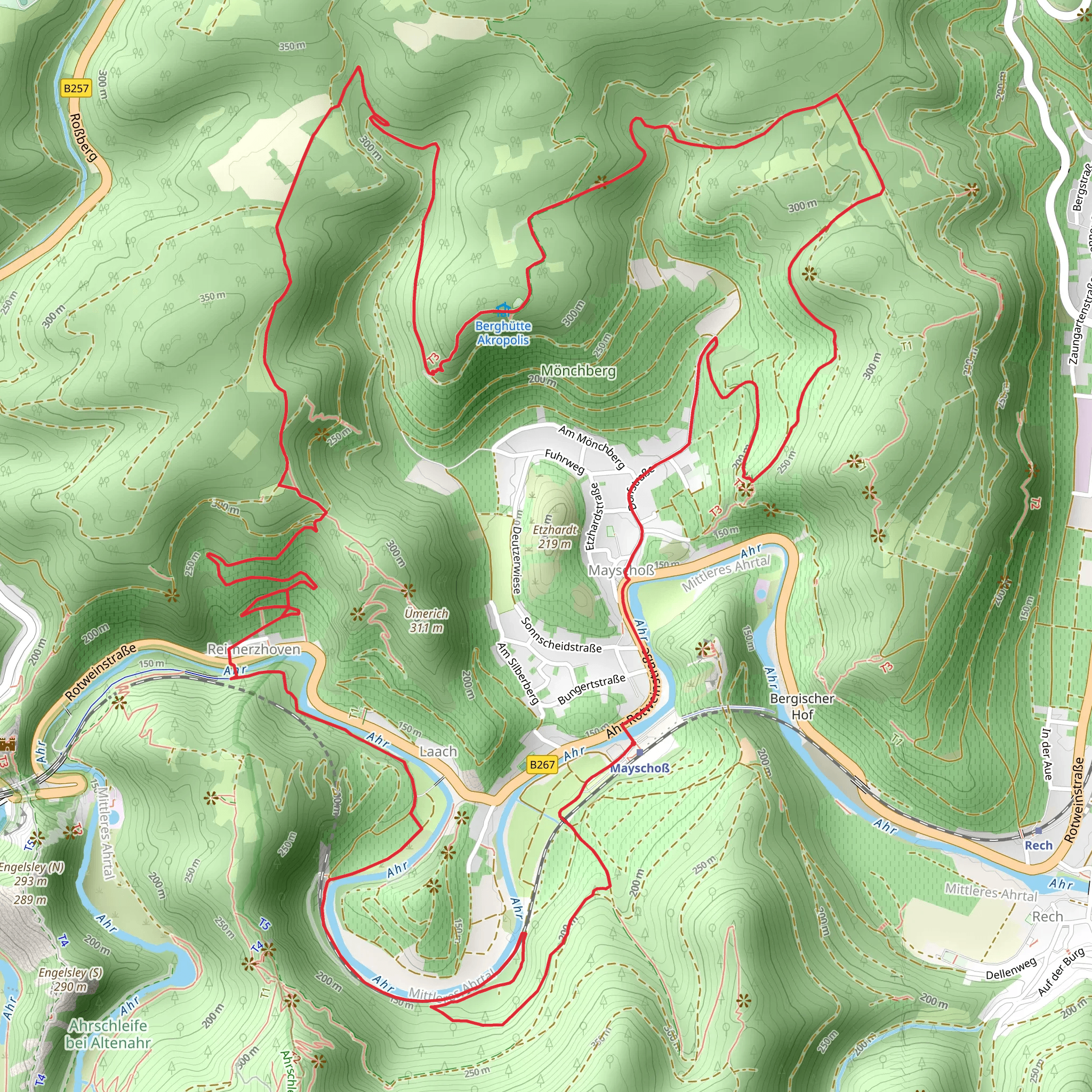 Ahrtalweg, Winzerweg Loop via Monchberg - Mayschoß mobile static map
