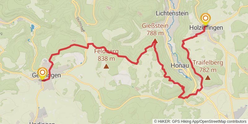 Albsteig stage 13 Map