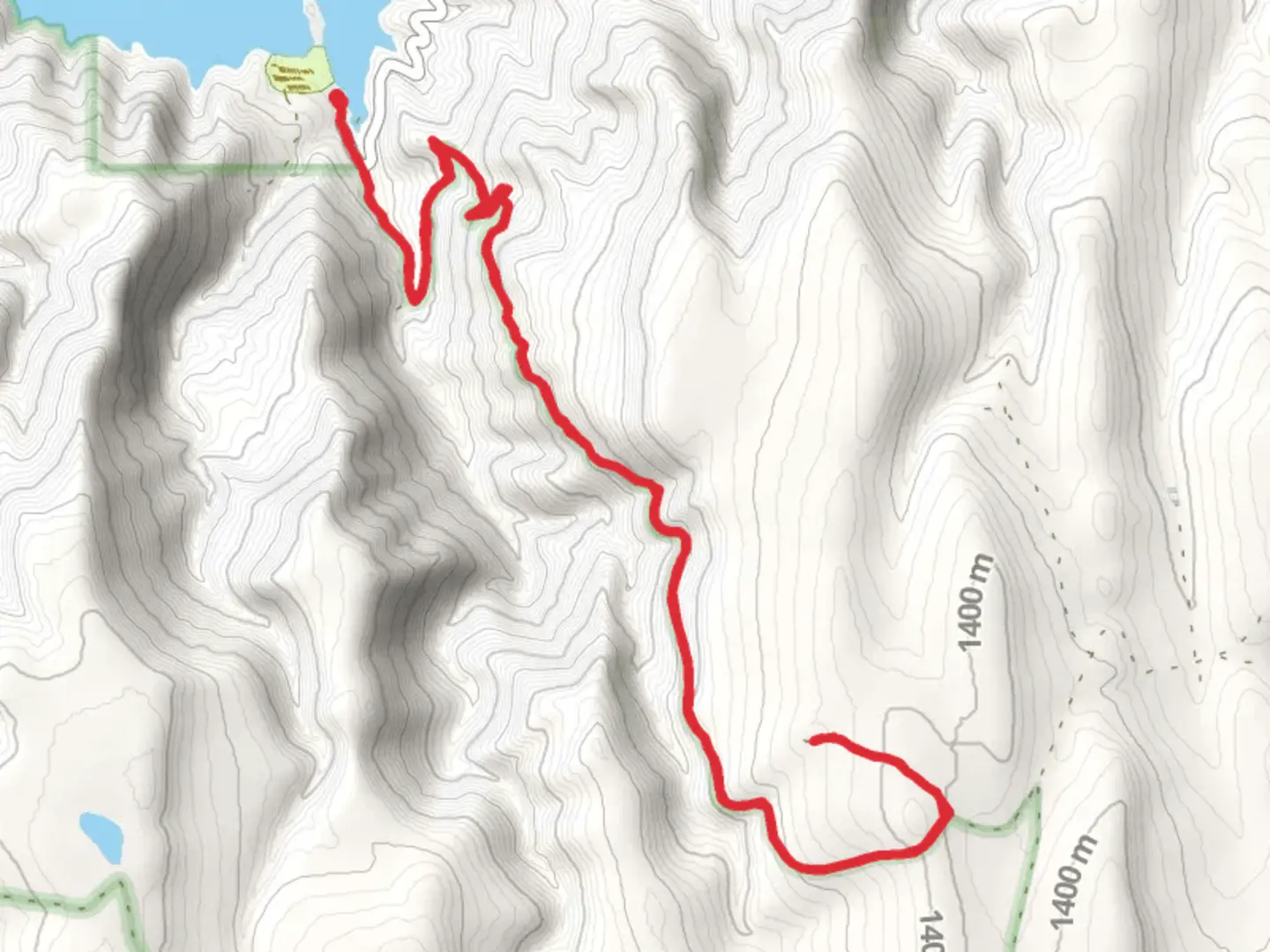 An image depicting the trail Fisherman Road and its surrounding area.