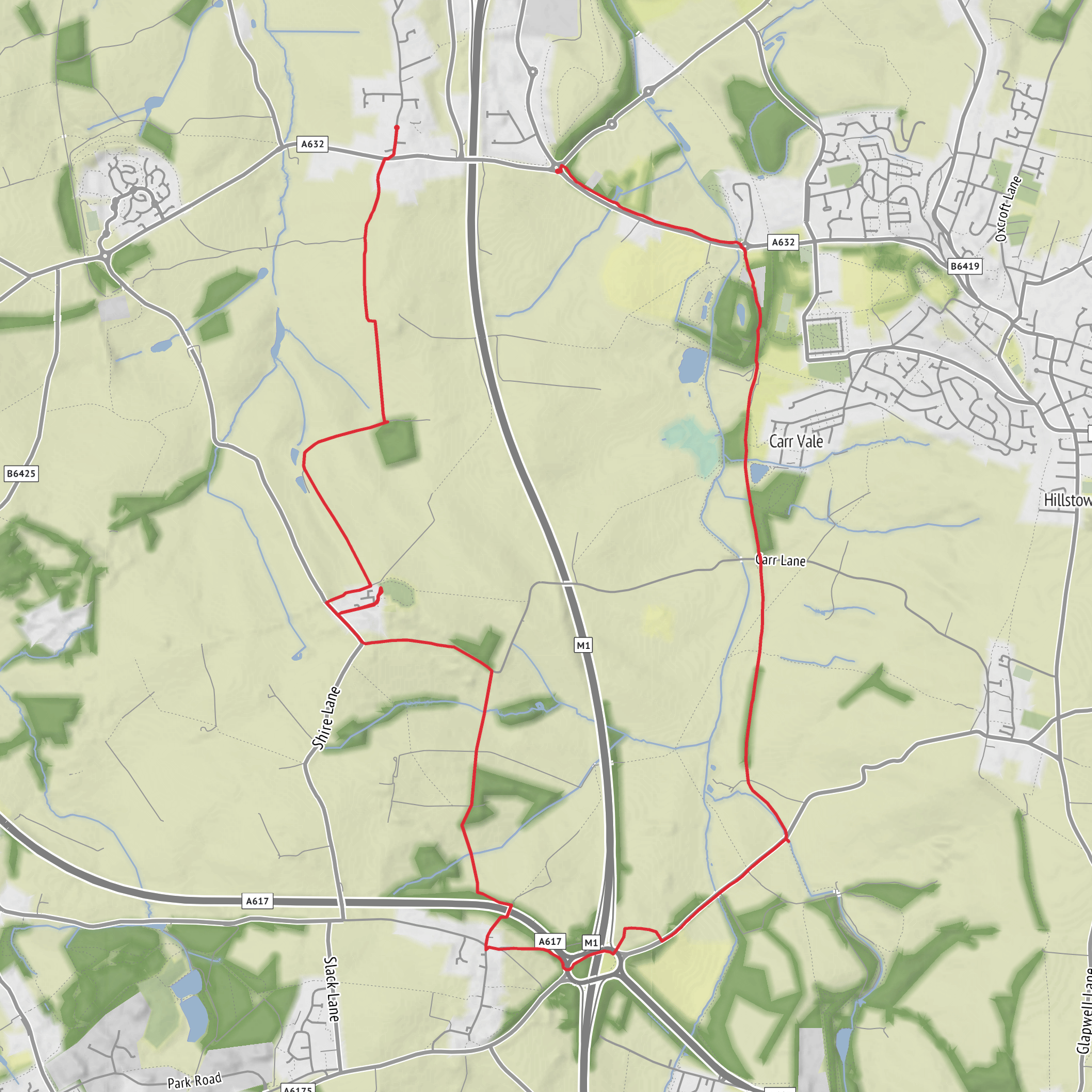 Duckmanton,Heath stockley Trail and Back mobile static map