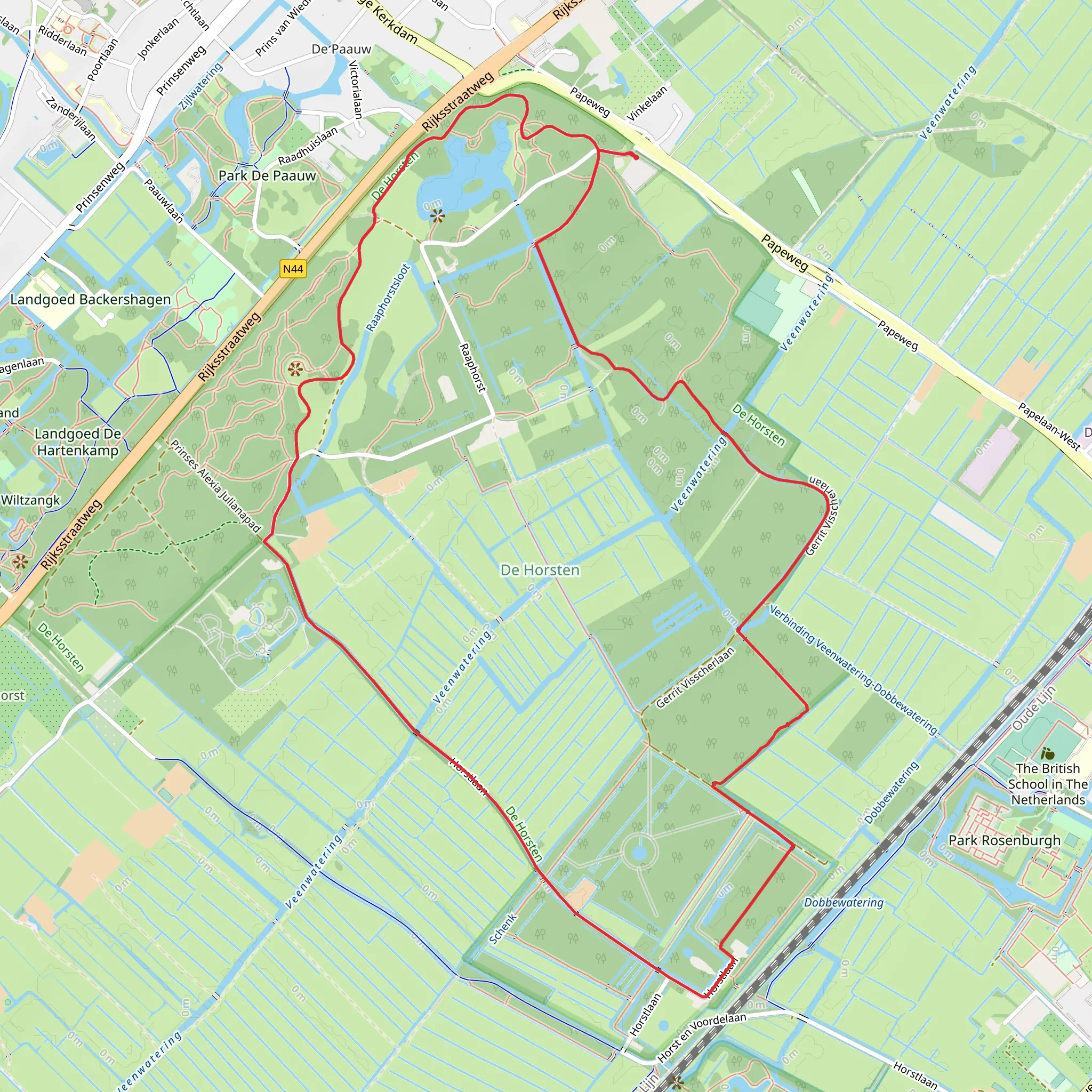Geel, Marskramerpad and Blauw Loop mobile static map