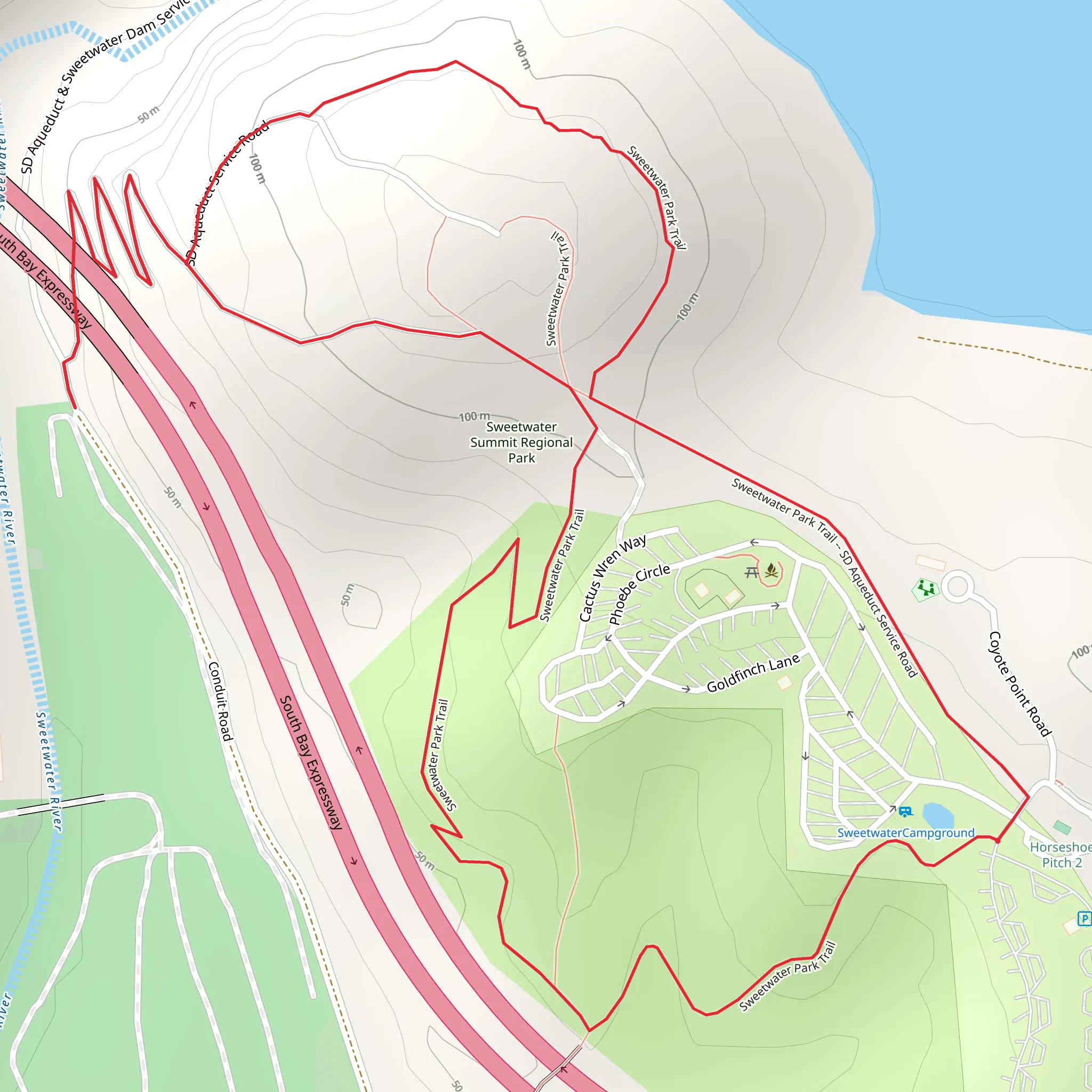 Sweetwater Park Loop Trail mobile static map