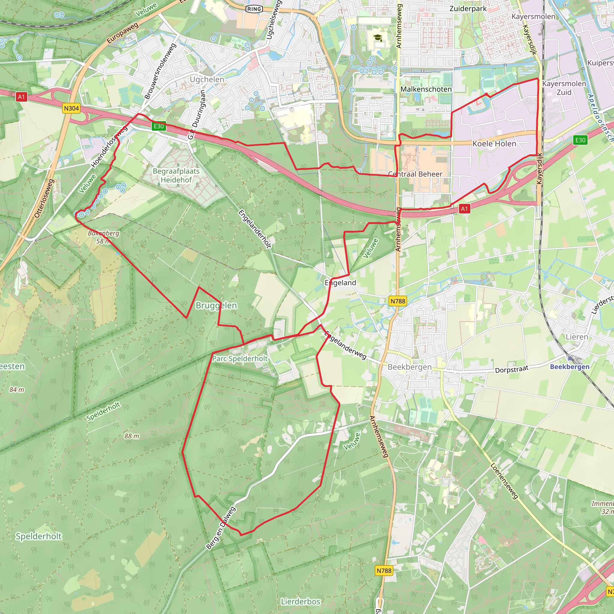 Bruggelen and Engelanderholt Loop mobile static map