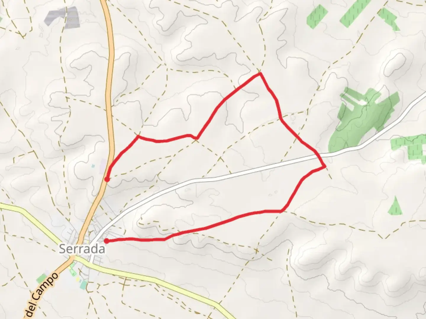 An image depicting the trail Between Vineyards PR VA 45 and its surrounding area.