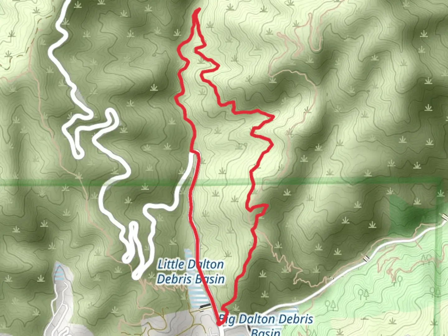 An image depicting the trail Little Dalton Debris Dam - Lower Monroe - Poop Out Loop Trail and its surrounding area.