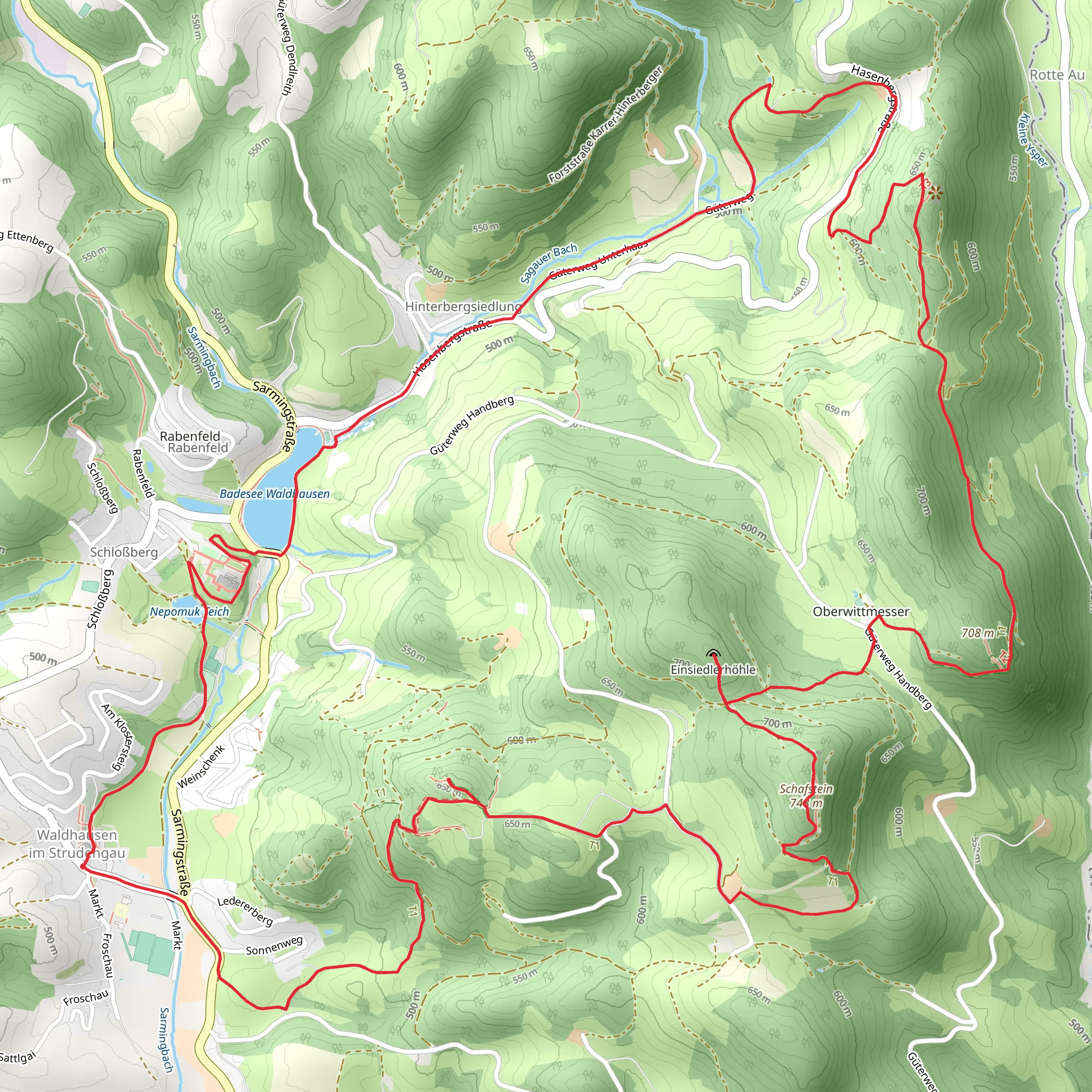 Waldhausen Loop Trail mobile static map