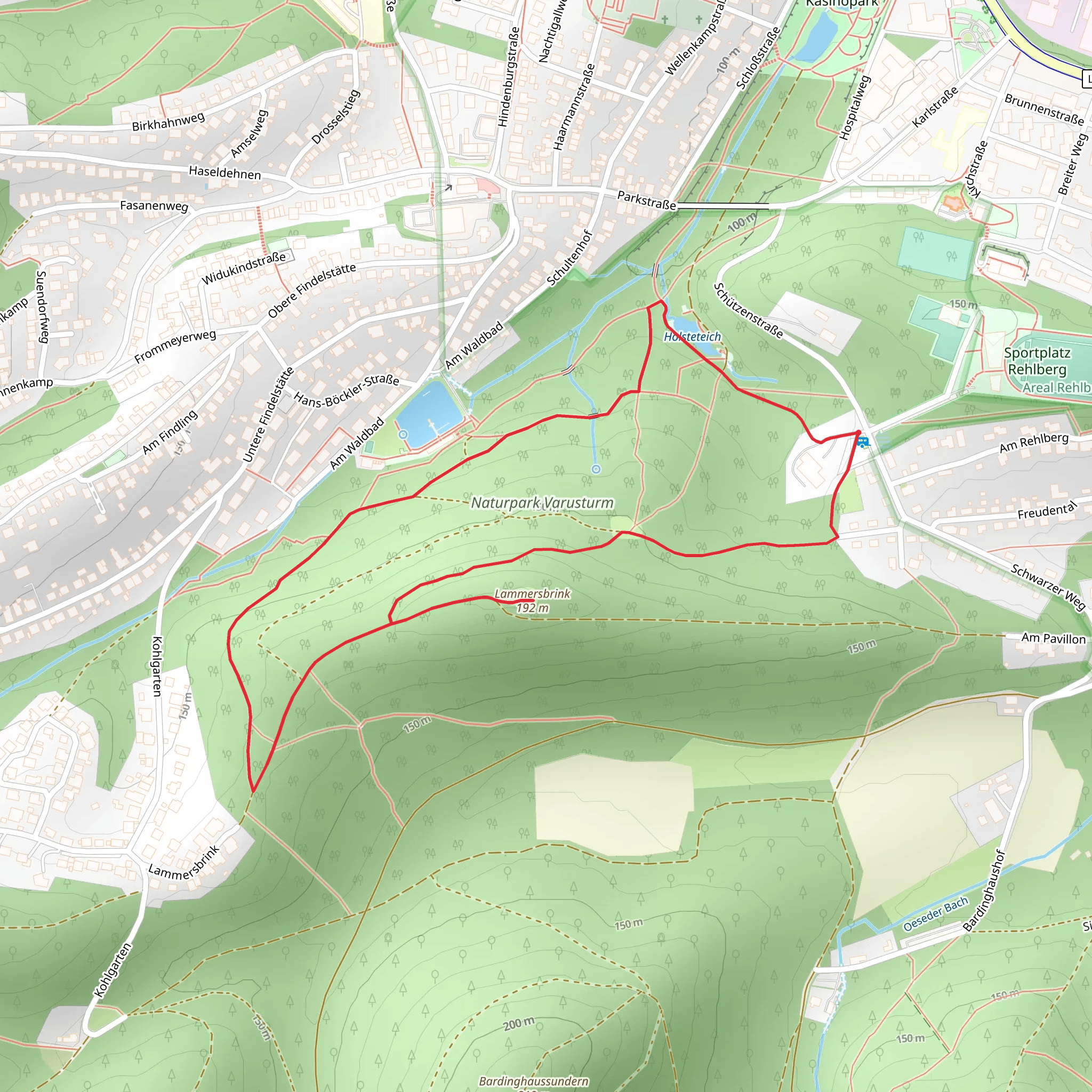 Varusturm and Holsteteich Loop mobile static map