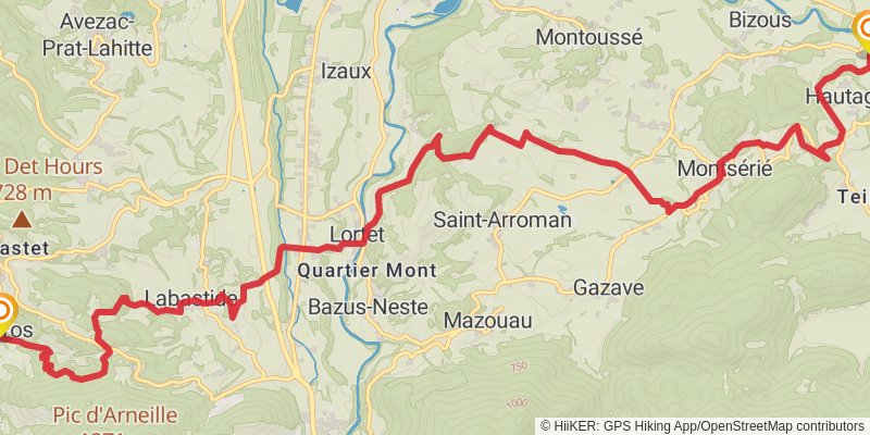 GR 78 - Sentier de Piémont stage 16 Map