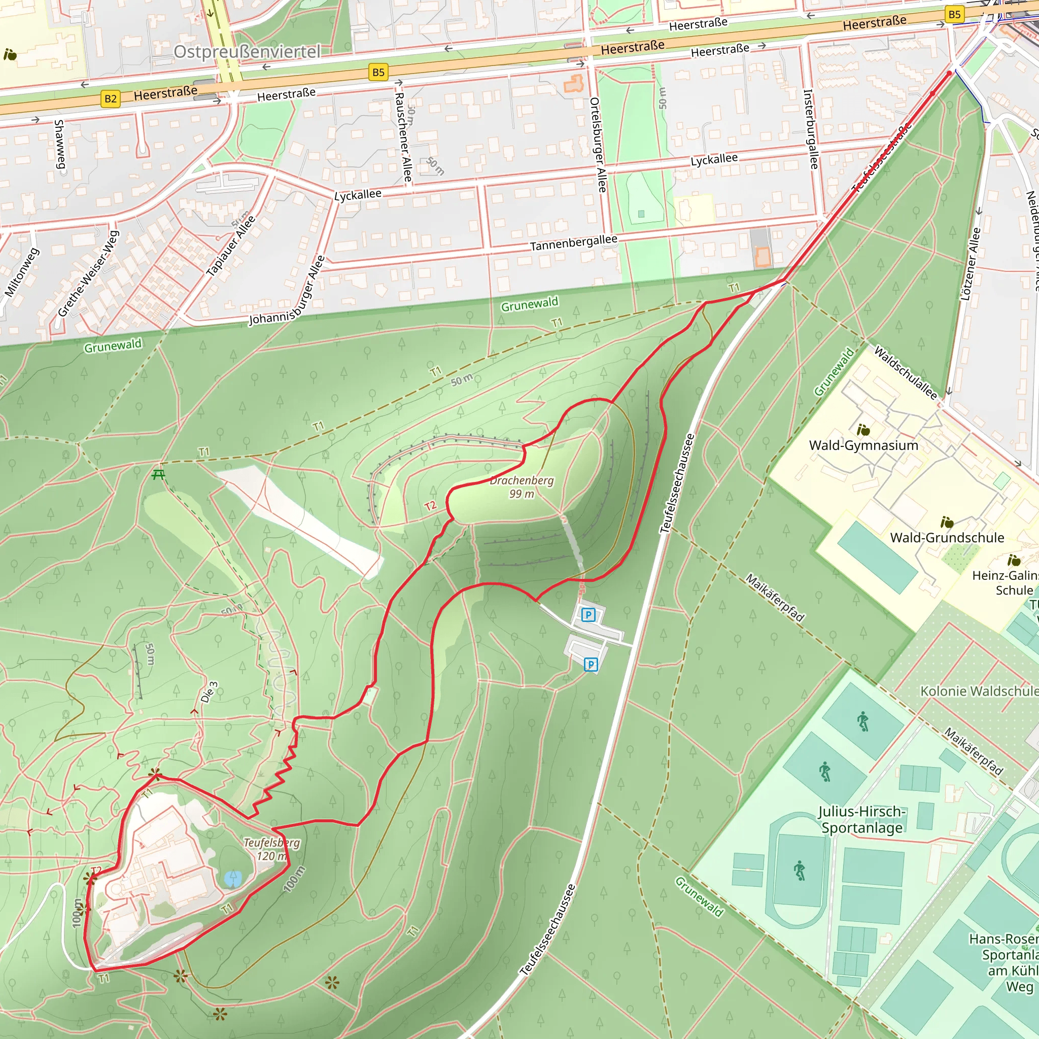 Drachenberg and Teufelsberg Loop mobile static map